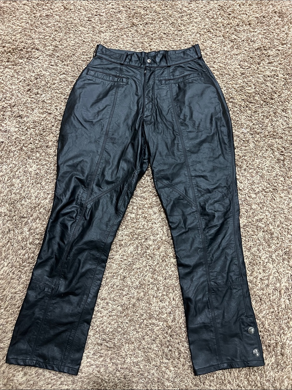 Harley Davidson black leather pants sz 30 womens